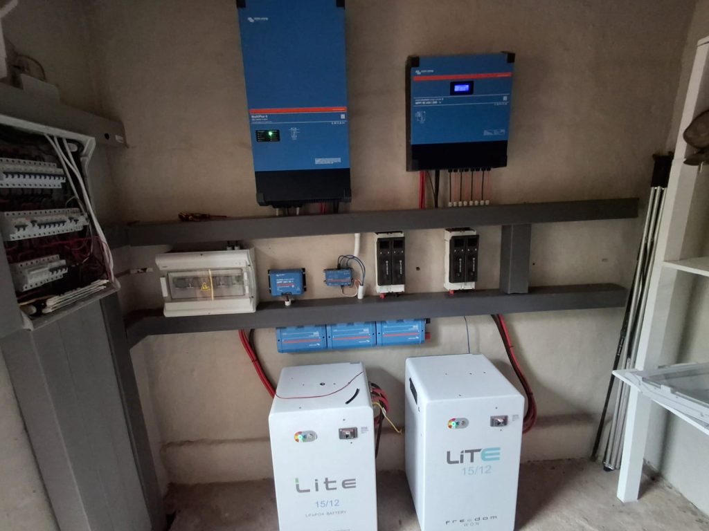Commercial solar energy system with battery storage, electrical distribution and backup power installed by Proplant PCE.