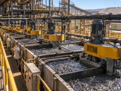 Flotation cells and processing equipment in a mineral processing plant